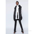 Customization Women Pure Color Zipper Hood Vest Jacket